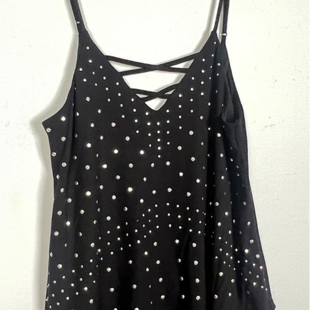 Venus Studded Strappy Tank Top Cami XS Black Y2K Cruise - Picture 9 of 15